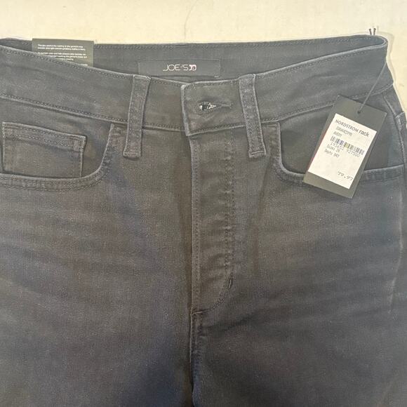 New Joe’s Black Straight Ankle Jeans (The OG) size 24  with fringe on ankle - Picture 10 of 12